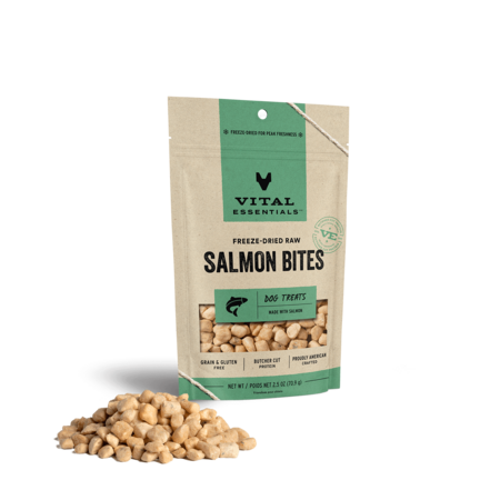 Vital Essentials Dog Treat FD Bites Raw Salmon 2.5 oz